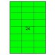 Etikety 70,0x36,0mm, 24 etiket x 100 archů, zelené fluo.