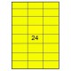 Etikety 70,0x36,0mm, 24 etiket x 100 archů, žluté fluo.