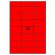 Etikety 70,0x36,0mm, 24 etiket x 100 archů, červené fluo