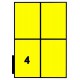 Etikety 105,0x148,0mm, 4 etikety x 100 archů, žluté fluo