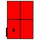 Etikety 105,0x148,0mm, 4 etikety x 100 archů, červené