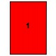 Etikety 210,0x297,0mm, R01321123, červené fluo.,100 arch