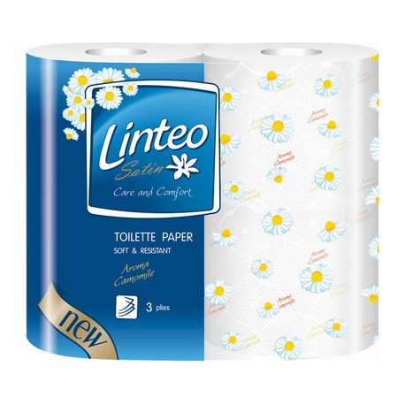 Toaletní papír Linteo, parfémovaný, 3 vrstvý, 4 role