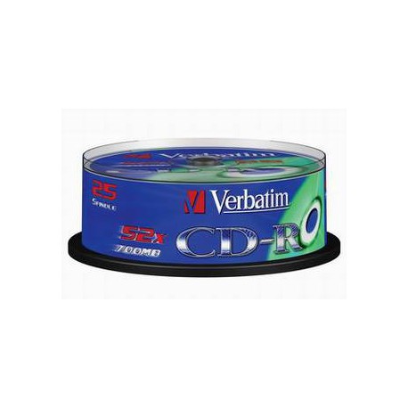 CD-R Verbatim 700 MB DataLife, 52x, Cake Box 25 ks