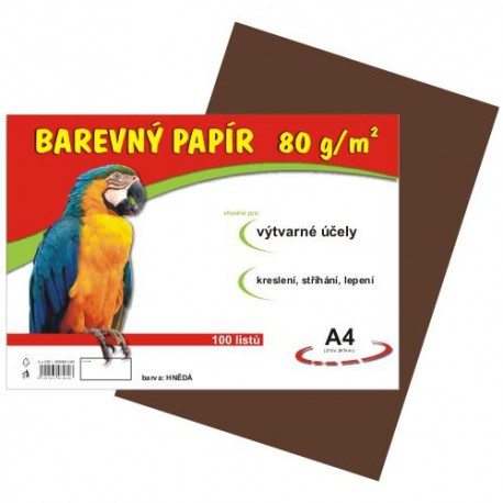 Barevný papír A4/80g, hnědý