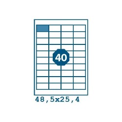 Etikety S 48,5x25,4 mm, 44 etiket x 100 archů