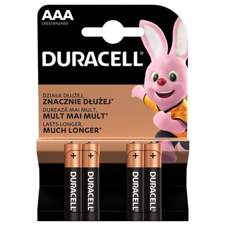 Mikrobaterie alkalická Duracell Basic, LR03, AAA, 4ks