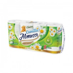 Toaletní papír Almusso Camilla, 3 vrstvý, heřmánek, 8 rolí