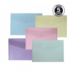 Desky A4, klopa + patentka, ELECTRA PASTEL, sada - 5 barev 