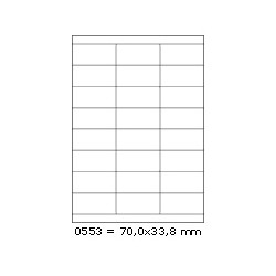 Etikety 70,0x33,8mm, 24 etiket x 100 archů R01000553A