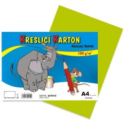 Karton kresl. A4/180g, světle zelený