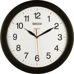 Hodiny nástěnné SECCO 28 cm, černé, kulaté