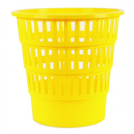Koš na odpadky, děrovaný, žlutý plast