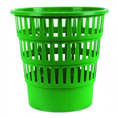 Koš na odpadky, děrovaný, zelený plast