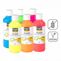 Sada temperových barev Fluor, 6 x 250 ml
