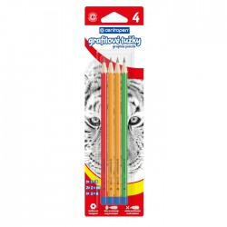 Grafitová tužka Centropen šestihran. 4x, 1xč.1, 2xč.2, 1xč.3