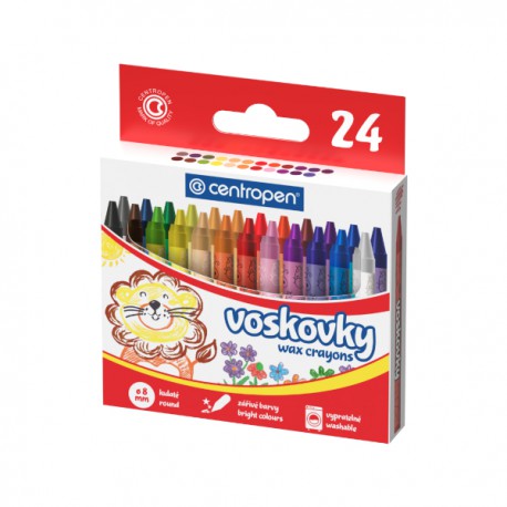 Voskovky Centropen kulaté, 24 barev