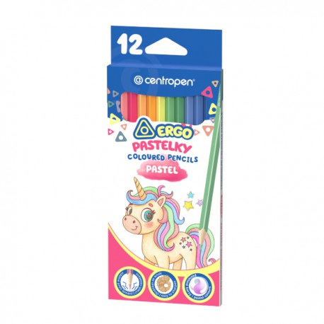 Pastelky Centropen 12 barev, pastelové, trojhranné
