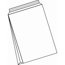 Taška B4, 250x353, 130g, křížové dno, krycí páska, bílá