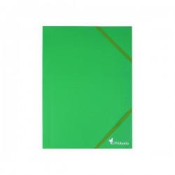 Desky A4, 3 klopy + gumičky, neprůhledné, zelené