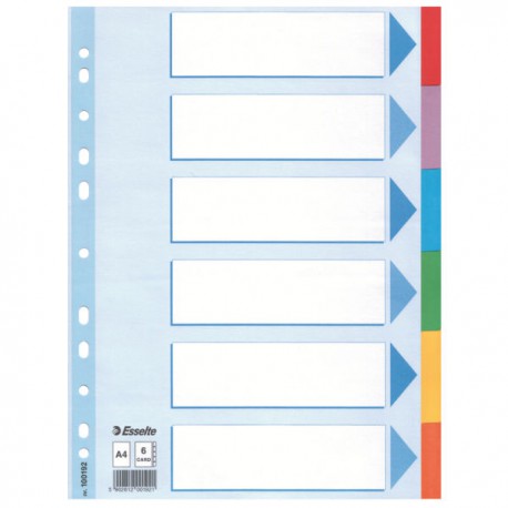 Rozdružovač A4 1x6 barev, kartonový, ESS100192