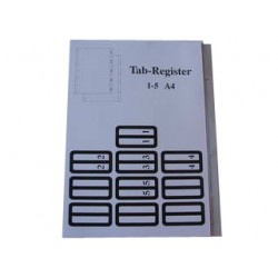 Rozdružovač TAB 1-5, A4/5 listů s kapsami a štítky