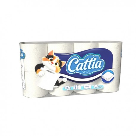 Toaletní papír Cattia, 3 vr., 8 rolí