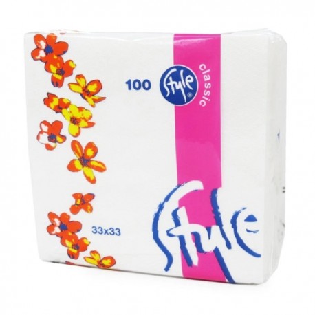 Ubrousky prostírací 33x33/1vr., Style, /100, KART.48 bal