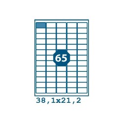 Etikety S 38,0x21,2mm, 65 etiket x 100 archů