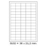 Etikety S 38,0x21,2mm, 65 etiket x 10 archů, R01000102 / 10