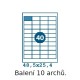 Etikety S 48,5x25,4mm, 44 etiket x 10 archů