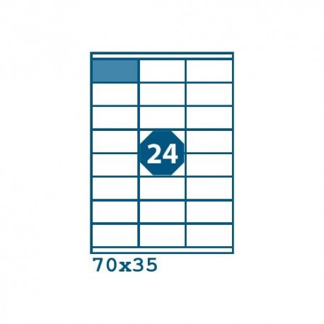 Etikety S 70,0x35,0mm, 24 etiket x 100 archů