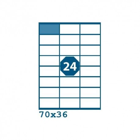 Etikety 70,0x36,0mm, 24 etiket x 100 archů, červené