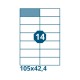 Etikety S 105,0x42,4mm, 14 etiket x 100 archů