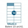 Etikety S 105,0x42,4mm, 14 etiket x 10 archů