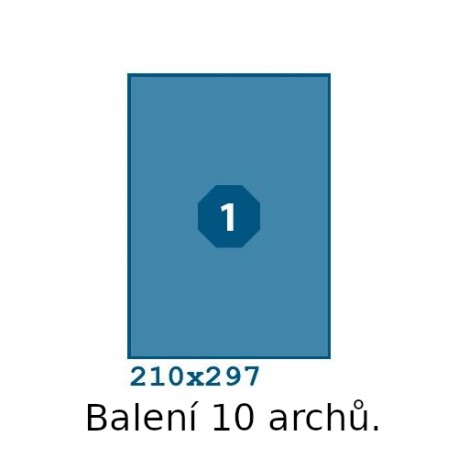 Etikety S 210,0x297,0mm, 1 et. x 10 archů
