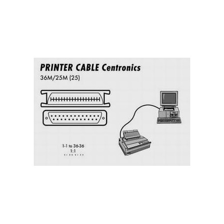 Kabel CENTRONICS k tiskárně - 3.0 m, C36M-25M