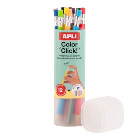 Pastelky stiskací Apli s náhradními tuhami, 12 ks