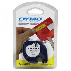 Páska DYMO Letratag, bílá plastová, 12mm x 4m, 59422