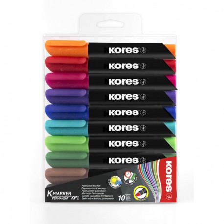 Popisovač Kores K-marker XP1, permanentní, sada 10 barev