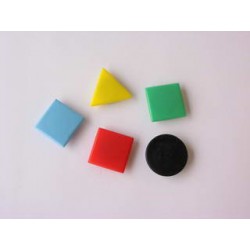 Magnet v plastu "Geometrické tvary", mix barev, sada 18 ks