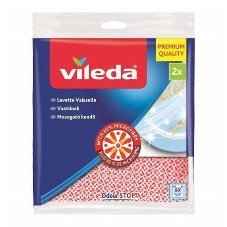 Hadřík na mytí nádobí VILEDA, 30% mikrovláken, 2 ks